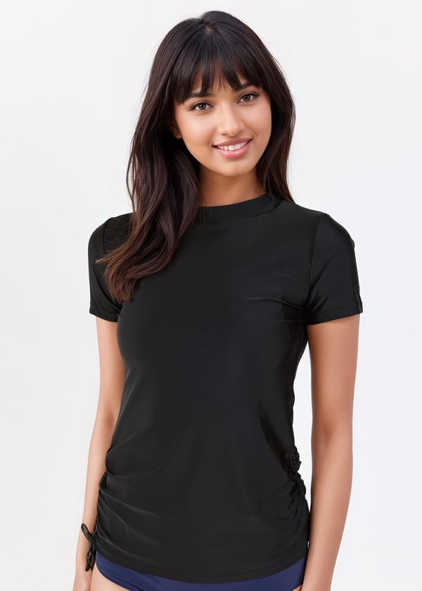 Mock Neck Adele Swim Top With 7" Board Shorts