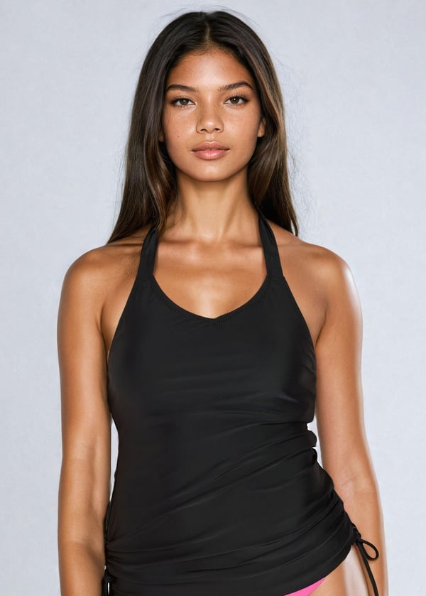 Halter Maya Swim Top With Skirted Long Swim Leggings