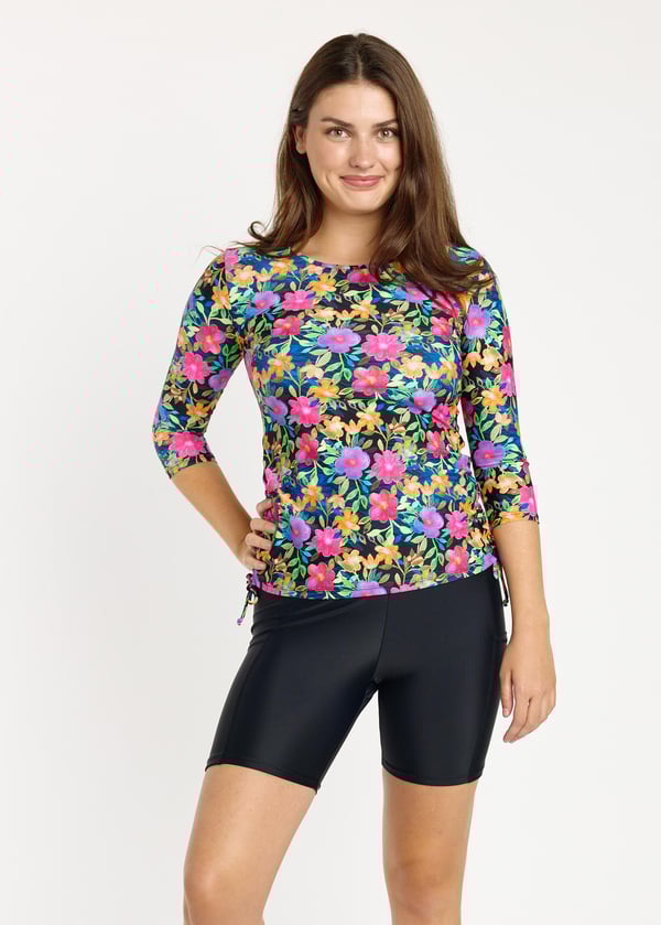 Margaux Swim Top With Mid-Thigh Swim Shorts With Pockets