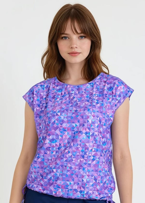 Daphne Loose Fit Swim Top - Royal Reflection