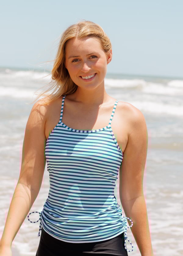 Adjustable Strap Maya Swim Top With 2"-3" Board Shorts
