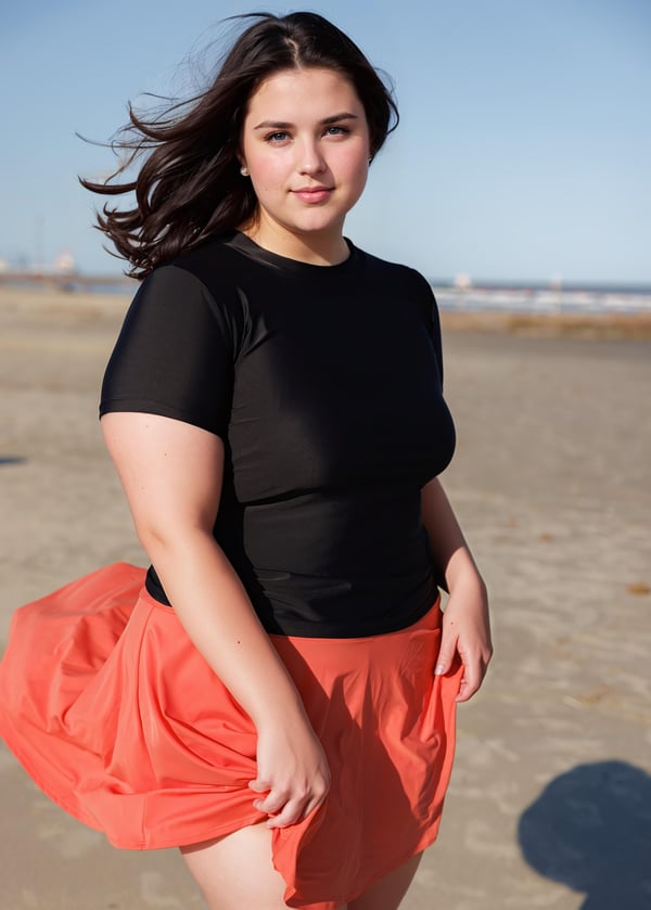 Mock Neck Adele Swim Top With Flowy Swim Skort With Shorts