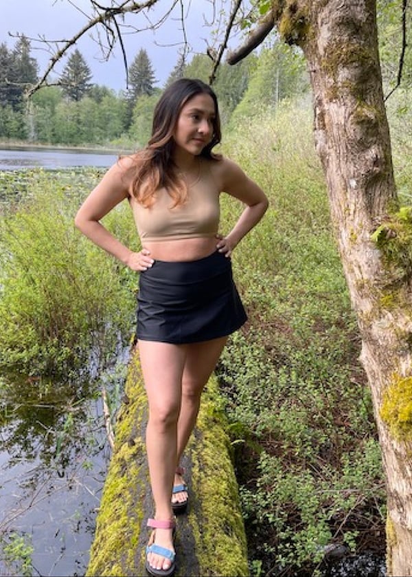 Racerback Swim Bra With Short Swim Skort