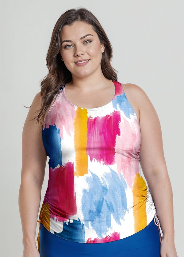 Maya Swim Top With Removable Cups - Spring Daydream