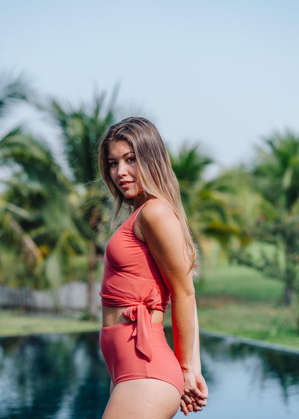 Emery Wrap Swim Top With Removable Cups & Bikini Bottom