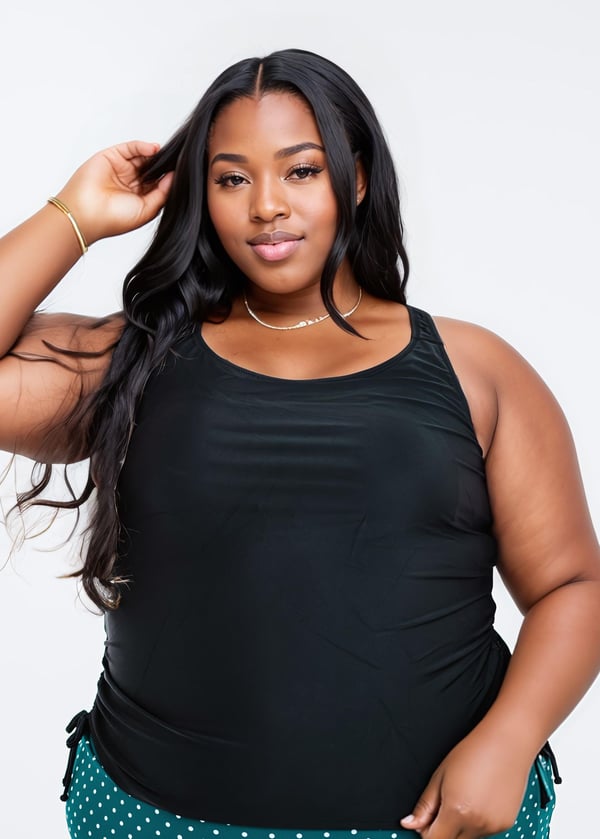 Maya Tankini Swim Top With Built-in Bra - Black