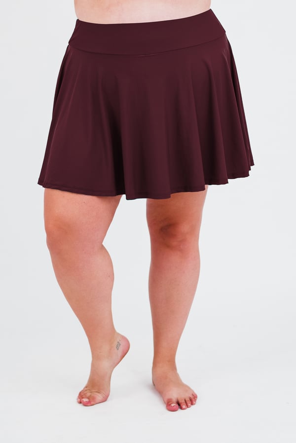 Plus Size Flowy Swim Skort With Shorts