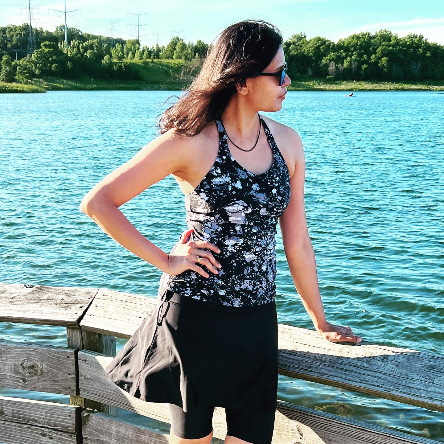 Halter Maya Swim Top With Midi Swim Skort