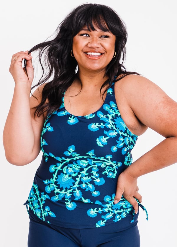 Plus Size Maya Swim Top With Knee Length Swim Skort