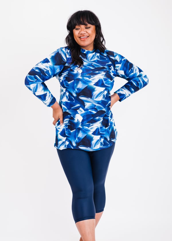 Plus Size Jenna Swim Tunic With Capri Swim Leggings