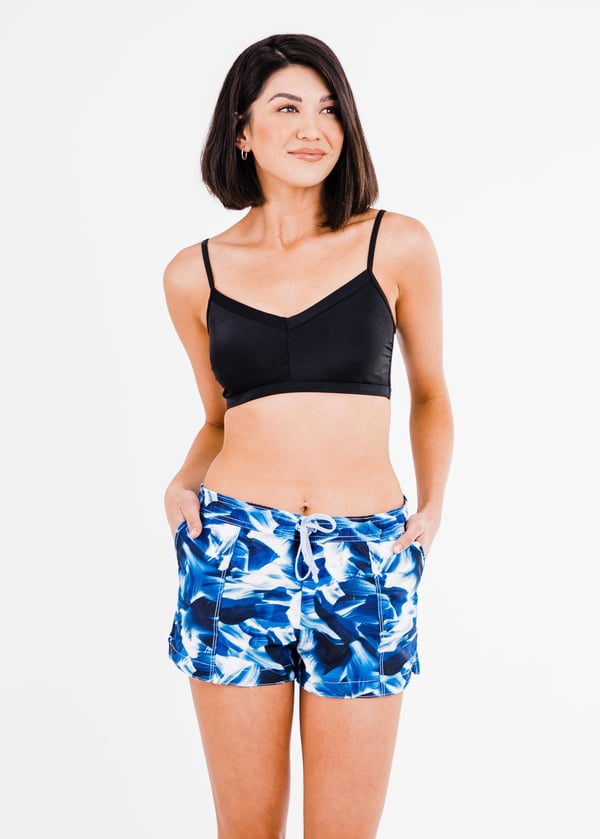 Adjustable Strap Swim Bra With 2"-3" Board Shorts