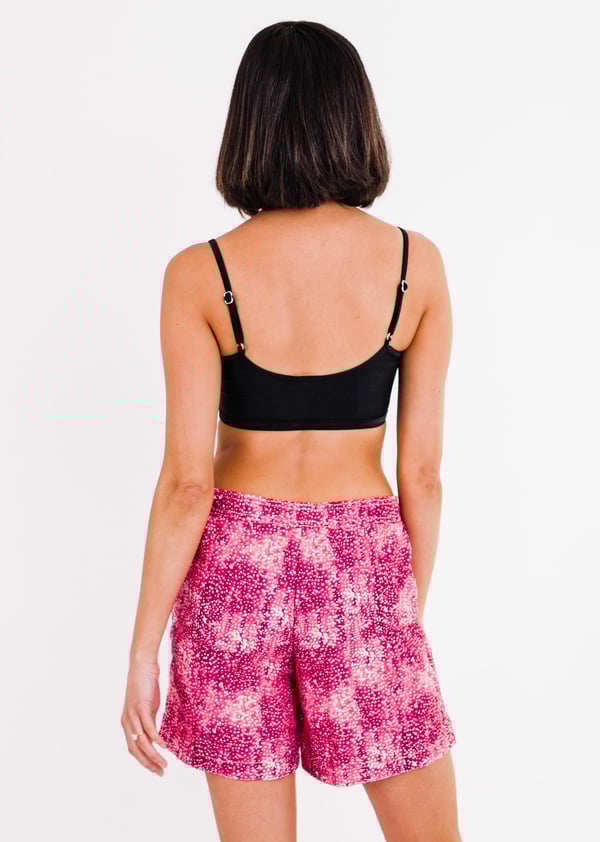 Adjustable Strap Swim Bra With Above the Knee Board Shorts
