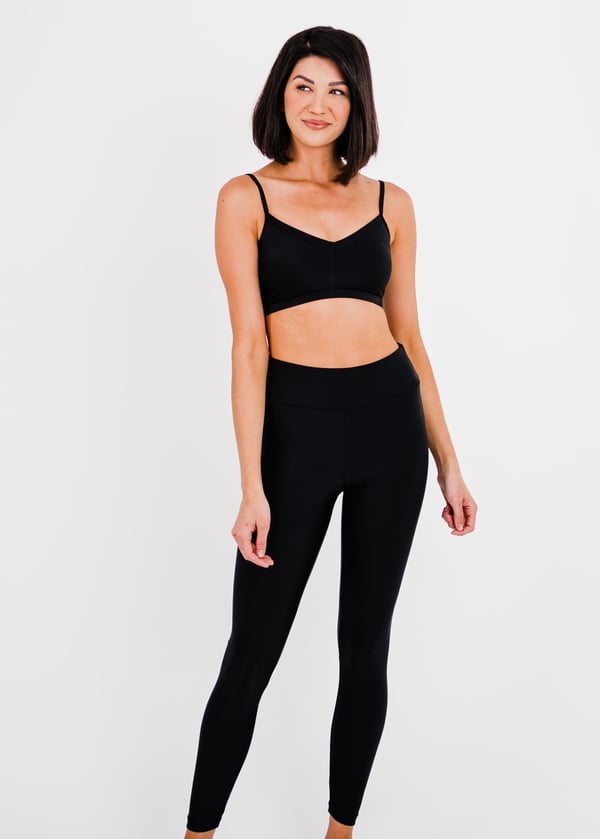 Adjustable Strap Swim Bra With Long Swim Leggings