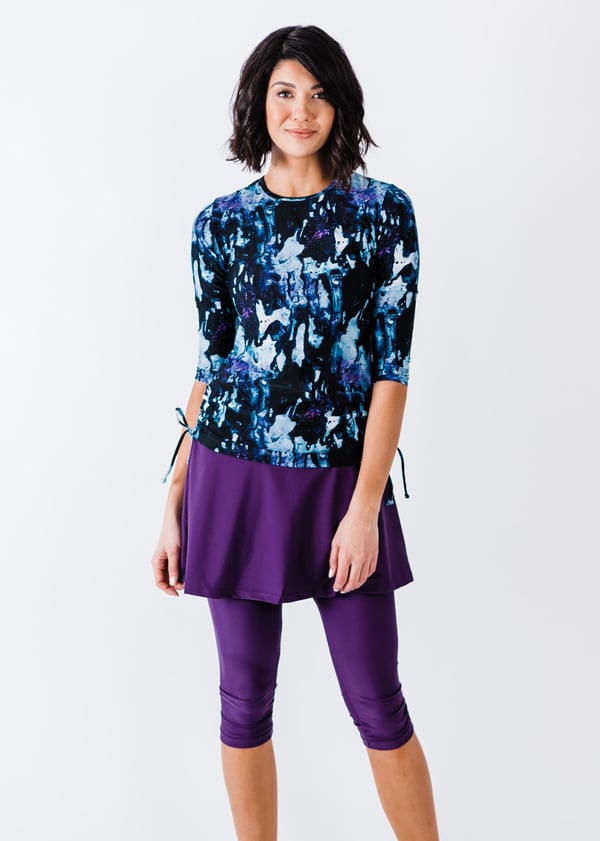 Margaux Swim Top With Skirted Swim Capris