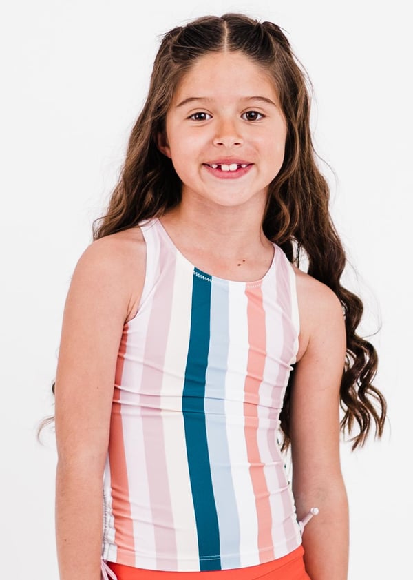 Girl's Abby Swim Top - Multi Stripe
