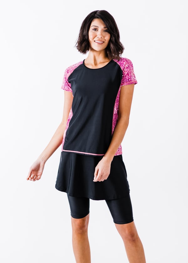 Loose Fit Adele Swim Top With Midi Swim Skort