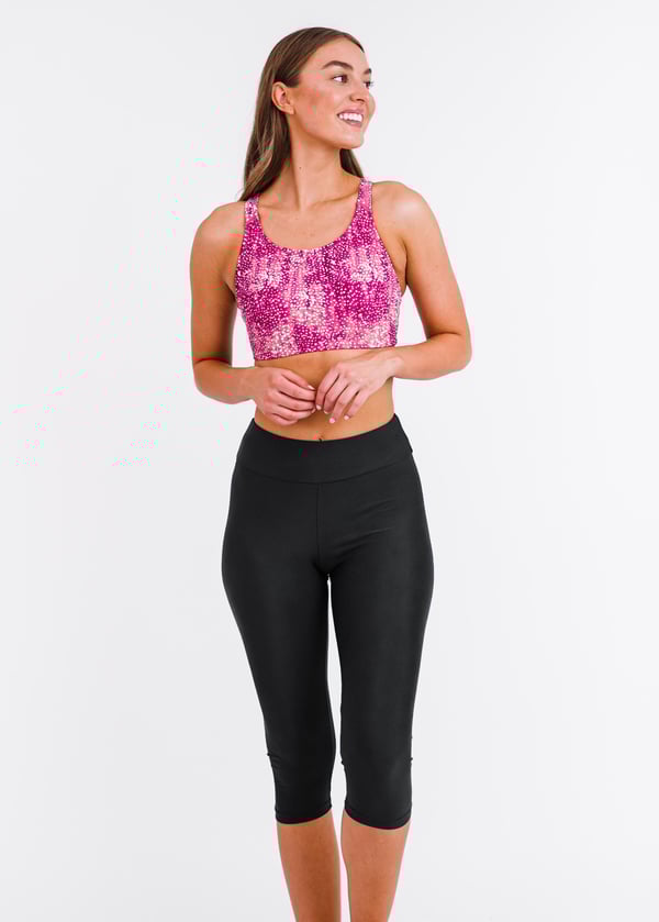 Racerback Swim Bra With Capri Swim Leggings