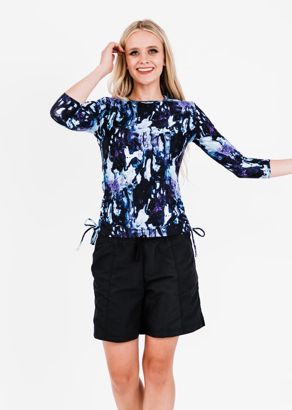 Margaux Swim Top With Above the Knee Board Shorts