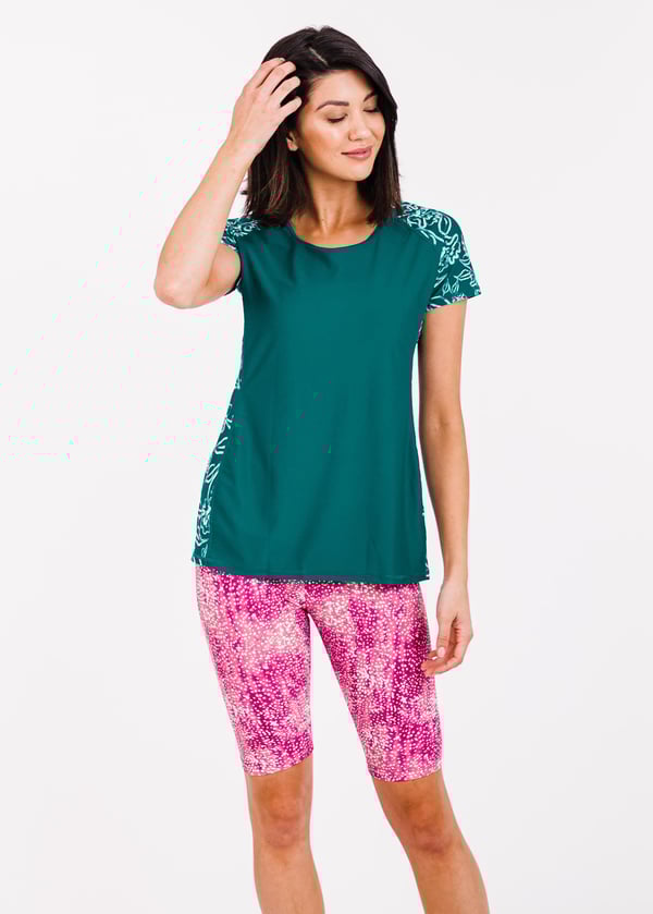 Loose Fit Adele Swim Top With Long Bike Swim Shorts