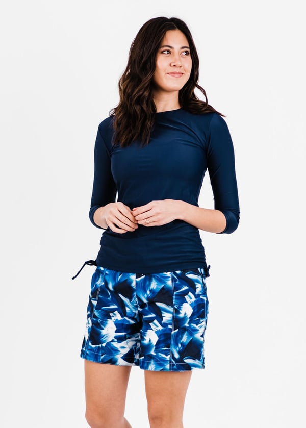 Margaux Swim Top With Above the Knee Board Shorts