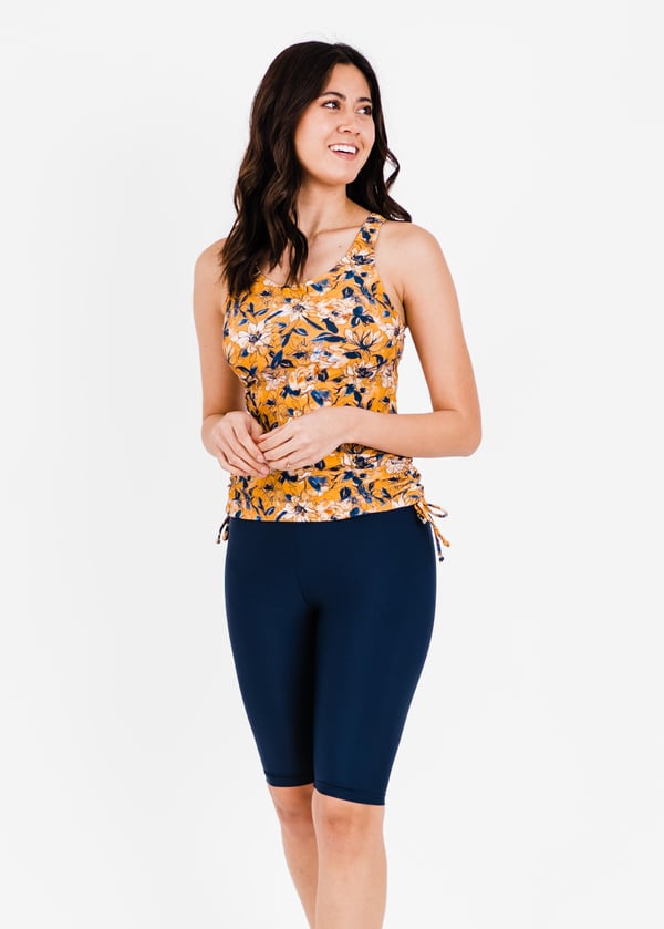 Maya Swim Top With Long Bike Swim Shorts