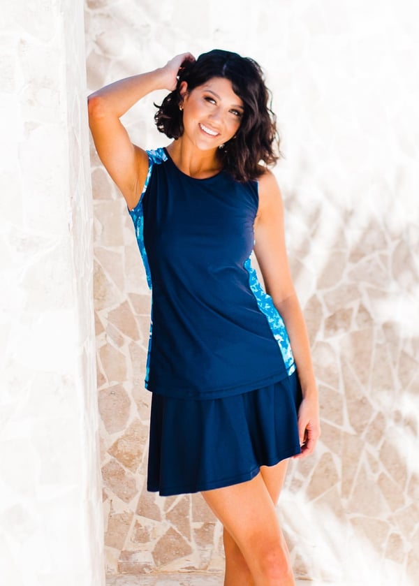 Loose Fit Maya Swim Top With Flowy Swim Skort