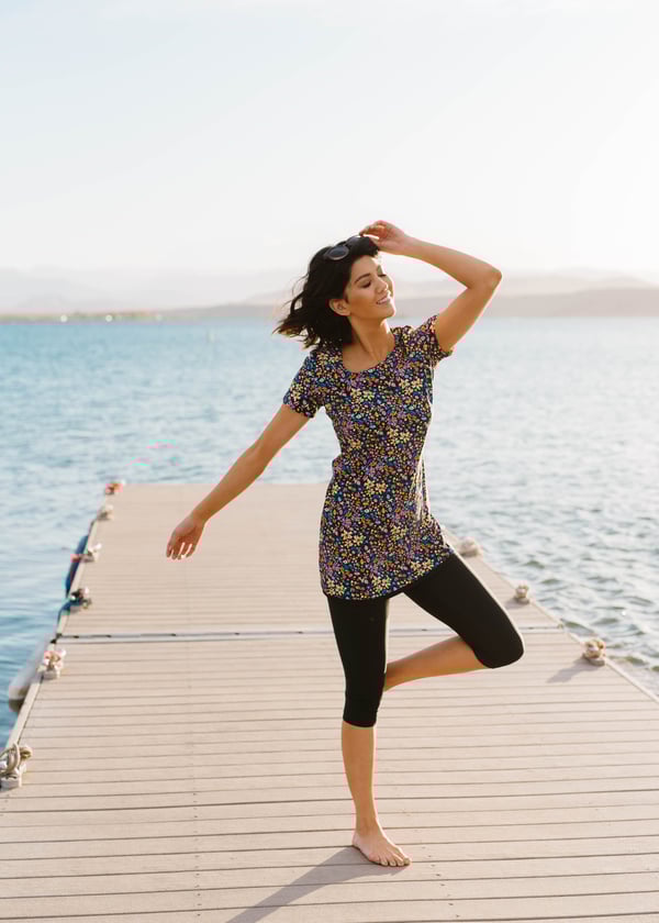 Anna Swim Tunic With Capri Swim Leggings 