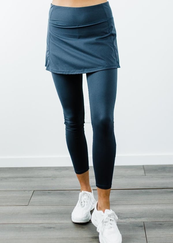 Short Sport Skirt With Attached 27" Leggings