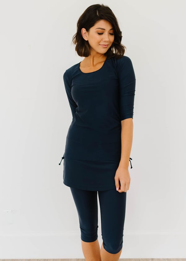 Margaux Swim Top With Skirted Swim Capris