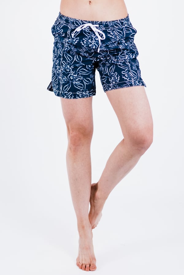 7" Board Shorts - Navy Blooms