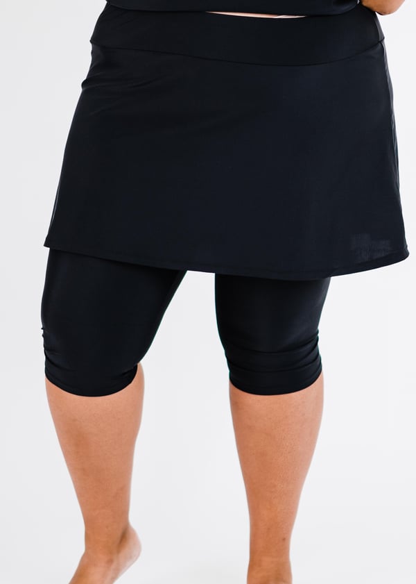 Plus Size Skirted Swim Capris