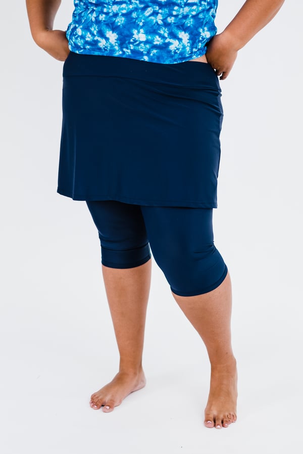 Plus Size Skirted Swim Capris