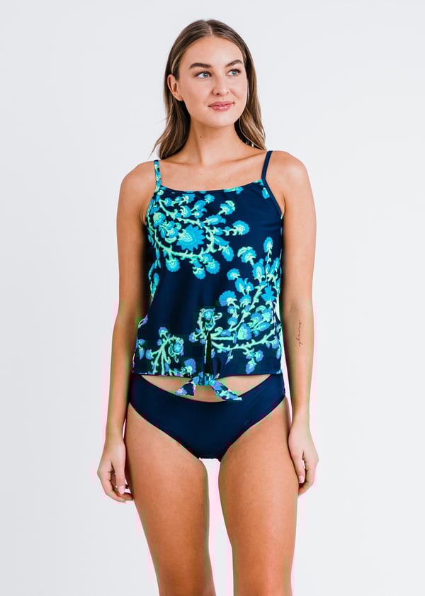 Riley Knotted Swim Top With Bikini Bottom