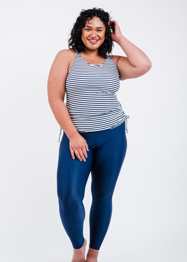 Plus Size Maya Swim Top With Removable Cups With Long Swim Leggings