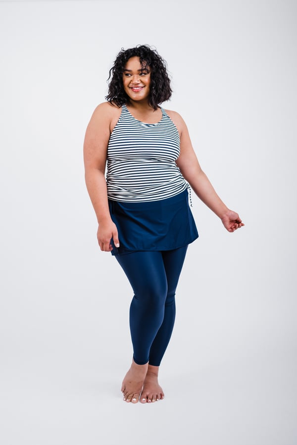 Plus Size Skirted Long Swim Leggings