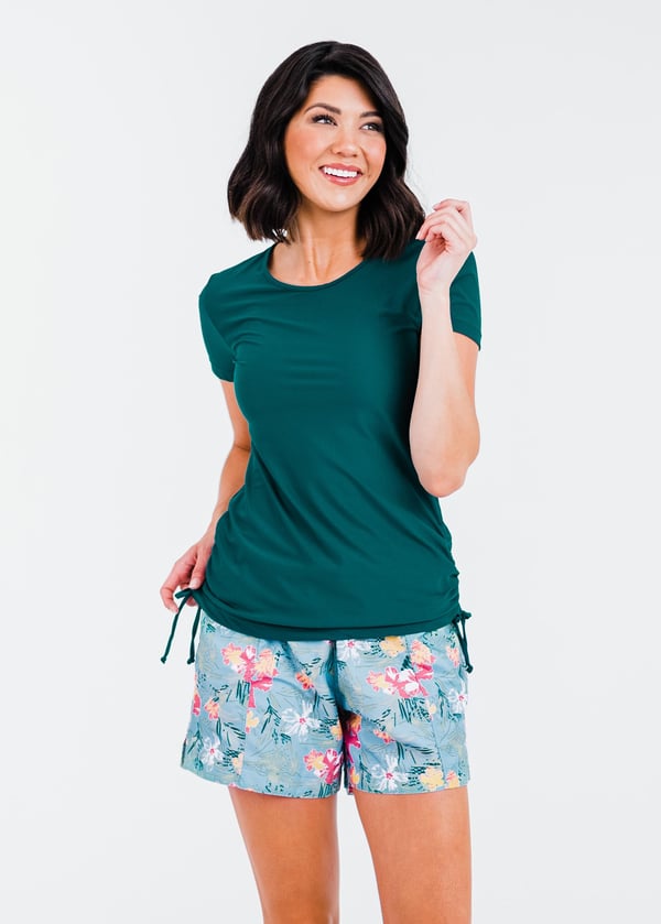 Adele Swim Top With 4" Board Shorts