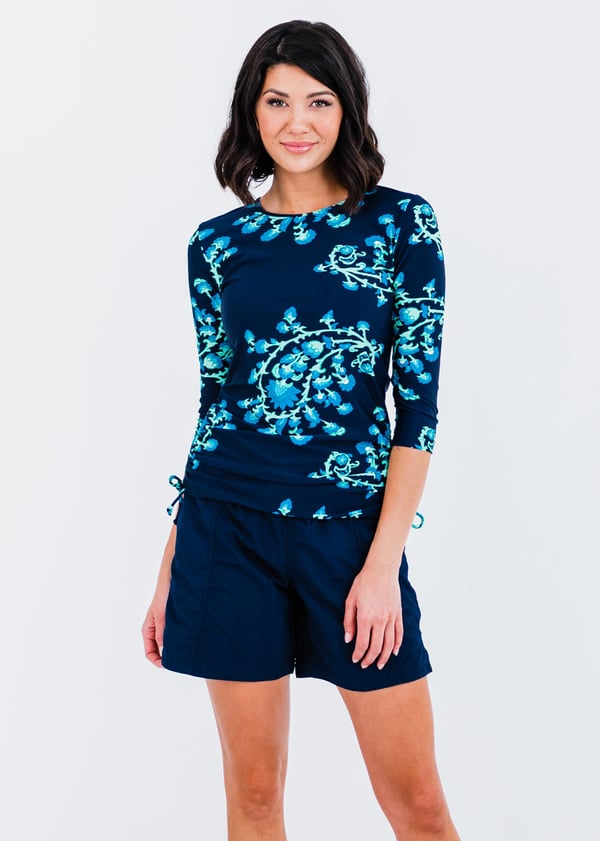 Margaux Swim Top With Above the Knee Board Shorts