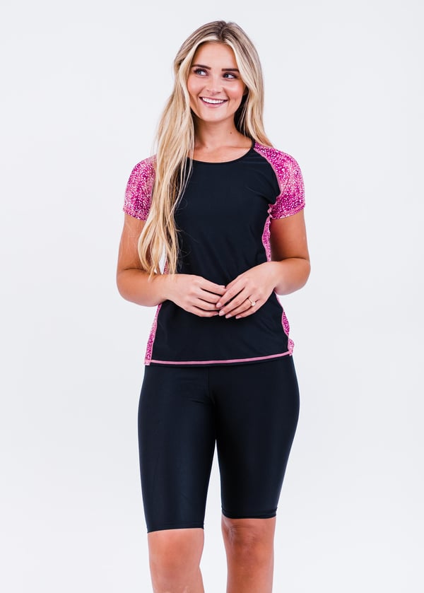 Loose Fit Adele Swim Top With Long Bike Swim Shorts