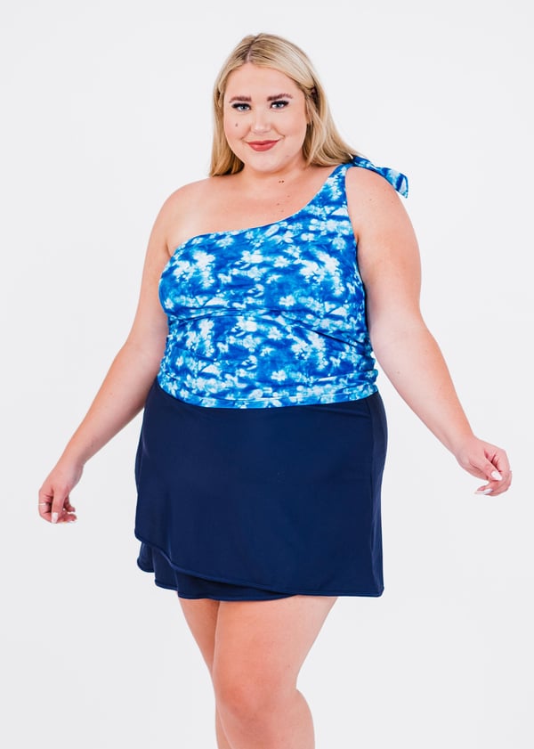 Plus Size Layla Crop Swim Top With Sarong Wrap Swim Skirt & Bikini Bottom