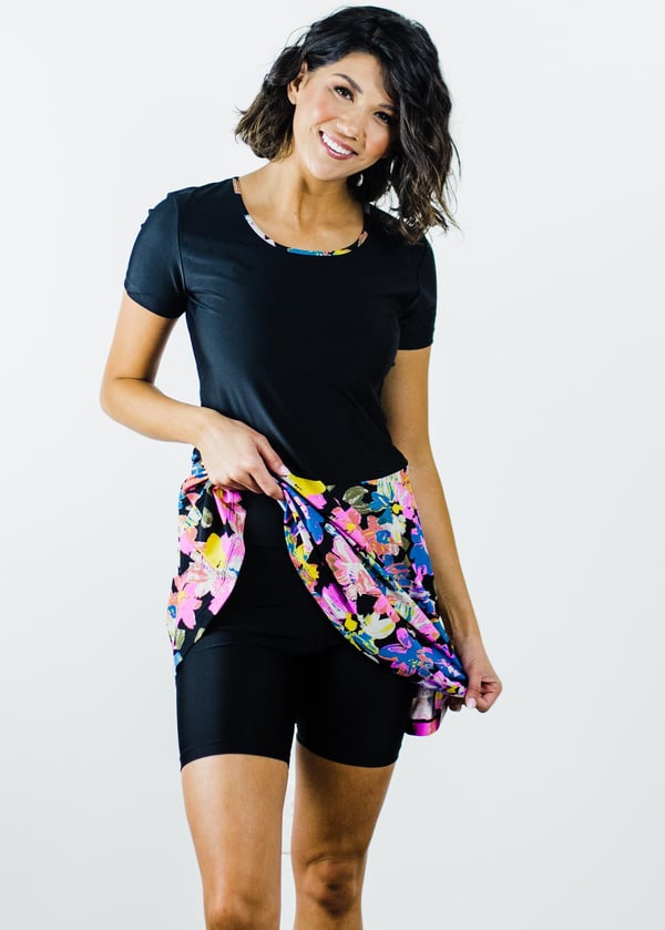 Vintage Swim Dress With Mid-Thigh Swim Shorts