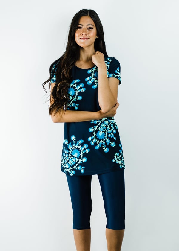 Anna Swim Tunic With Capri Swim Leggings 