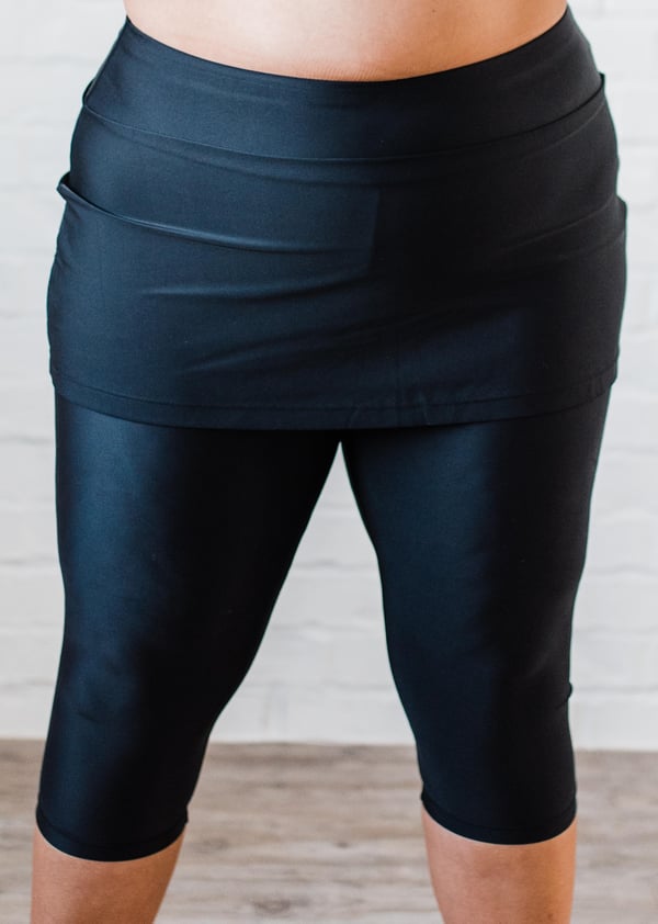 Plus Size Skirted Swim Capris