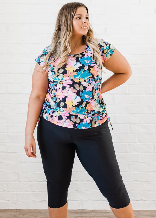 Plus Size Sadie Swim Top With Capri Swim Leggings 