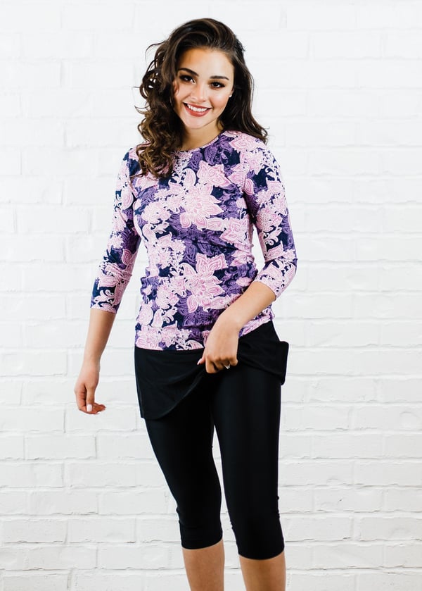 Margaux Swim Top With Skirted Swim Capris