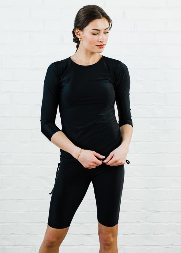 Margaux Swim Top With Long Bike Swim Shorts