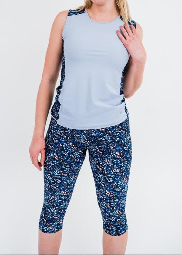 Loose Fit Maya Swim Top WIth Capri Swim Leggings