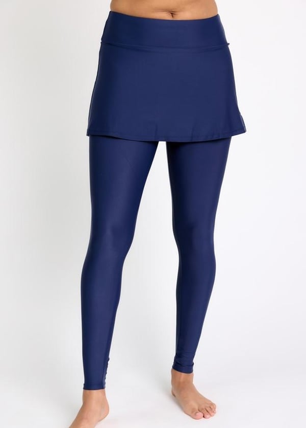 Plus Size Skirted Long Swim Leggings