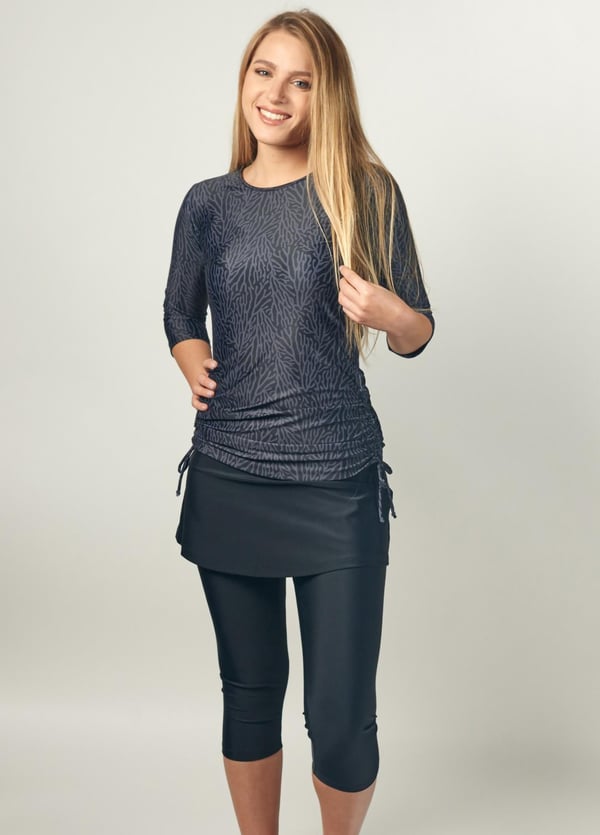 Margaux Swim Top With Skirted Swim Capris