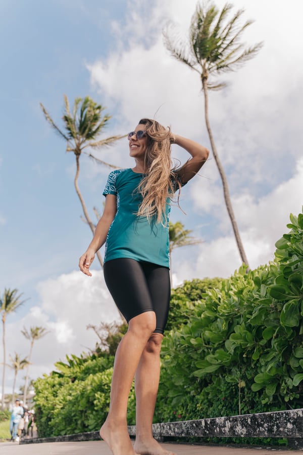 Loose Fit Adele Swim Top With Long Bike Swim Shorts