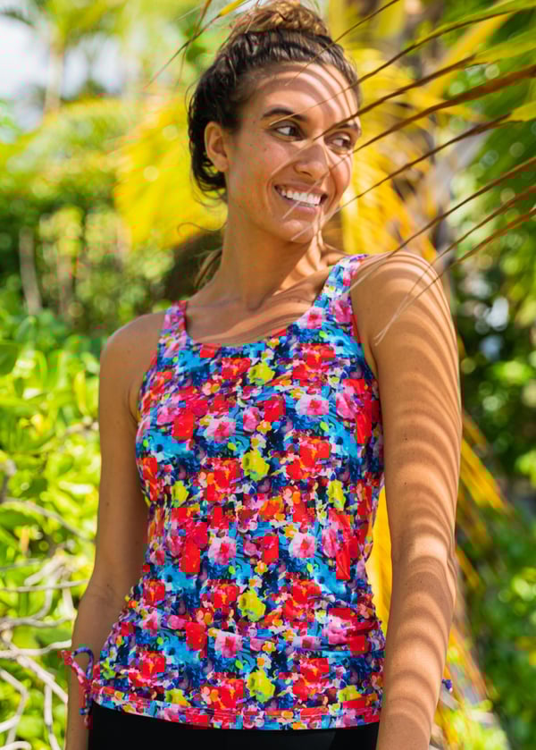 Maya Tankini Swim Top - Aloha Flowers